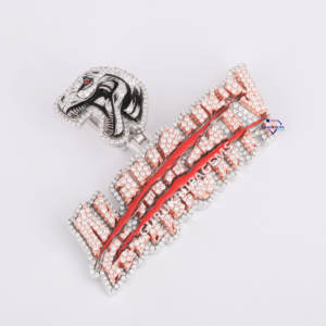 จี้ดีไซน์แบบห้อย14KT สีโรสโกลด์แบบกลมประดับเพชรประดับฮิปฮอปสุดเท่เท่ในตำนาน - Product Image 2