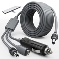 3 in 1 Starlink kabel Mini tahan air USB DC tipe C pemantik rokok 5521 pria konektor kompatibel kabel ekstensi daya Mini