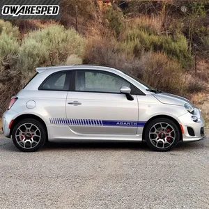 Juego de Franjas Laterales de Fibra de Carbono con Diseño Deportivo Personalizado para Fiat 500 Abarth, Adhesivo con Logotipo Gráfico Autoadhesivo - Product Image 3