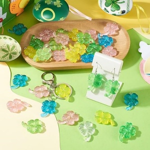 จี้เรซิ่นรูปใบโคลเวอร์สี่แฉก เครื่องรางนำโชคสำหรับงาน DIY ทำต่างหู สร้อยคอ สร้อยข้อมือ เครื่องประดับ - Product Image 5