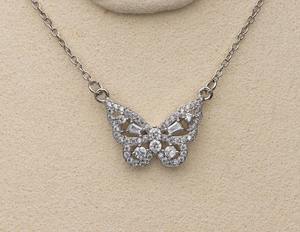 Moissanite Butterfly Necklace Sterling Silver Butterfly Necklace Set <b>Beautiful</b> Butterfly Jewelry Gift Gift for Her - Product Image 2
