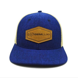 Vente en gros de chapeaux de camionneur en toile réglable Logo en relief gravé personnalisé Patch en cuir Sport Snapback Fashion Outdoor - Product Image 2
