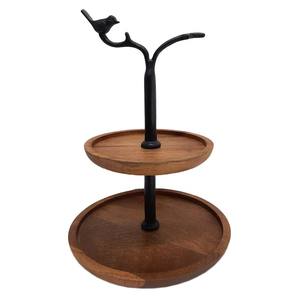 Finitions naturelles de luxe Fantaisie Design Rond en bois Fer Gâteau Stand De Mariage Fête D'anniversaire Présentoir En Gros En Vrac - Product Image 3