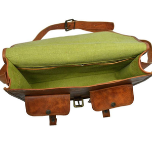 Sacoche pour ordinateur portable en cuir véritable fabriquée à la main en Inde, sac messager unique, luxe, étanche, boucle, écologique, tendance, épaule - Product Image 6