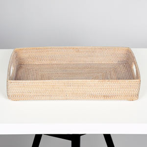 ถาดเสิร์ฟงานฝีมือเวียดนาม รูปทรงเรขาคณิต ฐานไม้ไผ่เป็นมิตรกับสิ่งแวดล้อม ดีไซน์การสานหวายที่ทนทาน ผิวขัดเงา หรูหรา - Product Image 3