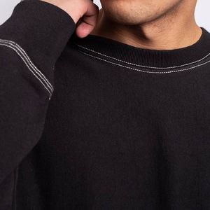 Logo imprimé personnalisé sweat-shirt pour hommes de haute qualité pur coton lâche décontracté mode sweat à manches - Product Image 4