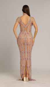 Elegante vestido sin mangas de gasa para mujer con cuentas Casual Formal ropa de fiesta de noche para mujeres para cócteles y fiestas - Product Image 2