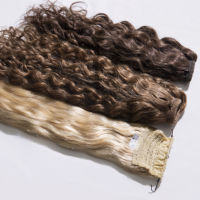 Extensions de cheveux humains bouclés crépus à clipser, ondulations profondes, blondes et brunes, en cheveux vierges Remy, tissage queue de cheval pour femmes, vente en gros