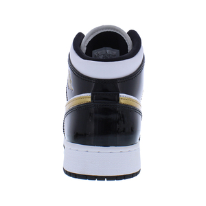 Zapatos Nike Air Jordan 1 Mid SE GS para niños Color: Negro/Dorado Metálico/Blanco 100% auténtico - Product Image 4