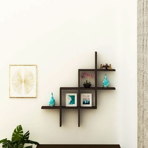 Wood Wall Hanging Planter Carved Wooden Wall Mount Four-Tier Storage Rack for Flower <b>Pots</b> European Style Eco-Friendly-Buy Now! - Product Image 6