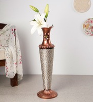 Centre de mariage, décoration de la maison, Vase à fleurs en métal, couleur or et argent, idéal pour noël, Eid
