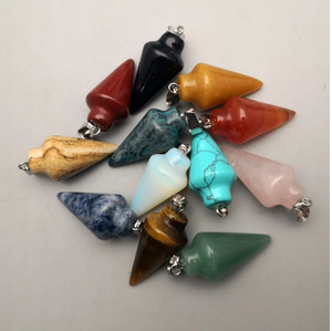 จี้ทรงกรวยหินธรรมชาติแบบผสมทำด้วยมือสำหรับทำเครื่องประดับเพื่อทำเป็นของขวัญ - Product Image 2