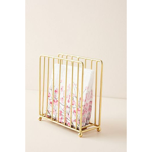 Triangle forme métal porte-serviettes Vintage vaisselle doré porte-serviettes pour organisateur de bureau support de mouchoirs - Product Image 2