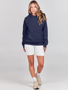 Vente en gros de sweats à capuche surdimensionnés pour femmes coupe ample pour femmes manches longues sweat à capuche décontracté grande taille épais pour femmes mode - Product Image 4