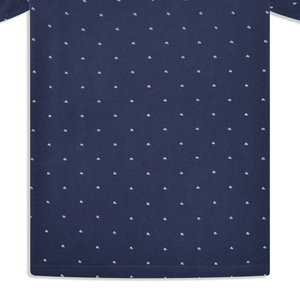 100% algodón de punto azul marino impreso banda cuello camiseta personalizable logotipo ecológico alta calidad sólido transpirable Casual en blanco - Product Image 3