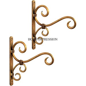 High Standard Quality Metal Made High Grade <b>Gold</b> Plated Set of 2 <b>Wall</b> Mounted <b>Hooks</b> and Hangers for Hanging Clothes Hats & Keys - Product Image 1