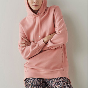 Sudadera con capucha teñida lisa con logotipo bordado personalizado para mujer, Sudadera con capucha ligera de manga larga para mujer - Product Image 1