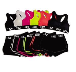 2025 nuevo conjunto de Yoga sólido para mujer para gimnasio, Fitness, deportes, Yoga, antibacteriano, transpirable, 2 piezas, sujetador y pantalones cortos de Yoga de alta calidad - Product Image 3