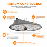 Lámpara LED High Bay UFO para Almacenes, PF0.95, 7 Años de Garantía, 200 lm por W, Liteon 5050 LED, Lente de PC, Aluminio Fundido a Presión, IP66, IK08