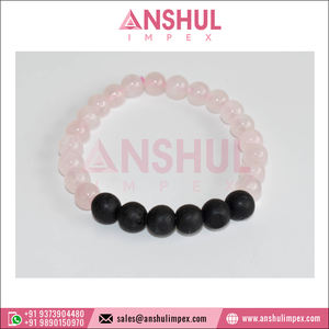 Exclusiva Gama de Pulseras Difusoras de Cuarzo Rosa y Piedra Volcánica con Cuentas de Cristal de Estilo Romántico a Precio de Fábrica - Product Image 3