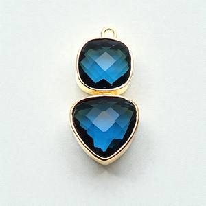 Dije de Piedra Preciosa de Topacio Azul Suizo con Bisel de 10 mm - Dije de Plata 925 para DIY - Product Image 1