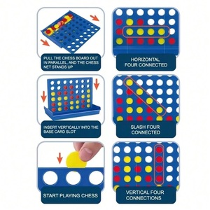 Jeu de société Connect Four mini en plastique, éducatif, portable, pour 2 joueurs, amusement familial, taille mini/grande, jeux de voyage pour enfants, jeux d'intérieur - Product Image 4