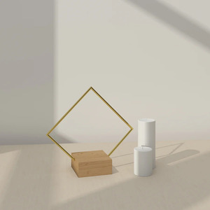 Modern <b>Candle</b> Holder with <b>Square</b> Metal Frame Sleek and Stylish Elegant <b>Square</b> Metal Frame <b>Candle</b> Holder - Product Image 2