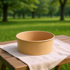 Ciotola Rotonda Monouso in Carta Kraft da 1300ml (42oz) con Rivestimento in PE di Alta Qualità per un Uso Pratico - Product Image 3