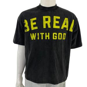 ชุดเสื้อยืดและกางเกงวินเทจของผู้ชายผ้าฝ้ายฟอกสีกรดพิมพ์ลายใส่ซักได้ตามต้องการ - Product Image 1