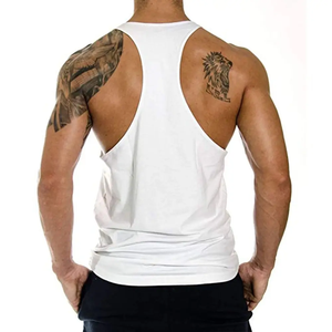 Chaleco de gimnasio cómodo para hombre, camiseta sin mangas informal con tirantes, camiseta sin mangas de punto transpirable de talla grande al por mayor para culturismo - Product Image 3