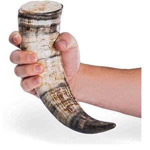 Cuerno para beber vikingo pulido de alta calidad, cuerno de búfalo ecológico personalizado, hecho a mano, tallado, decoración de Hotel para el hogar, India - Product Image 2