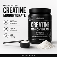Créatine Monohydrate en Poudre Rainwood 5000mg par Portion, Micronisée Instantanée, Croissance Musculaire Adulte, Vente Directe Usine, OEM, Marque Privée