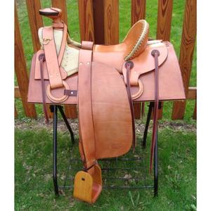 Meilleures ventes : Tapis de selle en cuir de vache pour chevaux, prix direct usine, personnalisation OEM, selle de course anglaise, siège d'équitation - Product Image 3