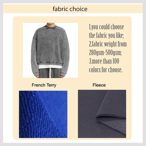 Custom Cropped Vintage Wash Sweatshirt Heavyweight High Quality French Terry 100% Cotton Oversized Acid Wash Drop Shoulder - Product Image 6