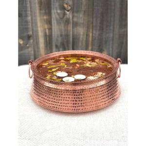 Pies pulidos negros Guerra Remojo Masaje Bañera Relajación de pies 100% Cobre antiguo Forma redonda Pedicura Spa Bowl Precio barato - Product Image 2