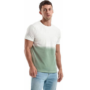 Camiseta personalizada de manga corta a la moda para hombre, cuello alto, talla grande, Algodón puro, 32S, hilo doble, 270G, tela de punto de peso pesado - Product Image 3
