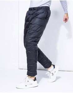 Pantalon d'hiver pour homme en duvet noir de haute qualité, nouvelle arrivée, lettres, chaud, épais, en coton, avec poches - Product Image 5