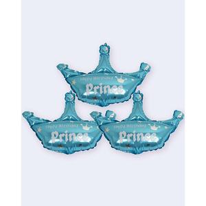 Ballon Couronne Prince en Aluminium 40x42cm Décoration Fête Joyeux Anniversaire Lot de 12 - Product Image 1