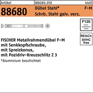 Anclaje para Estructura Metálica Fischer R 88680 F 10 M202, Tornillo de Acero Galvanizado, 50 Piezas - Product Image 1