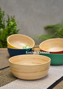 Cuenco de bambú hilado natural hecho a mano/cuenco de bambú hilado cáscara de huevo/cuenco de ensalada de bambú hecho en Vietnam - Product Image 2