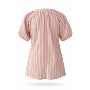 Blusa de Algodón Tejido a Rayas de Inspiración Vintage con Volantes, Bordado Festoneado y Botones - Disponible en Talla XS - Primavera Verano - Product Image 6