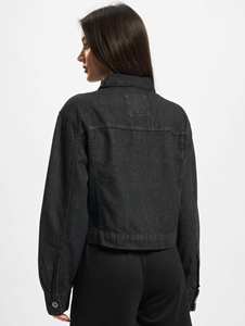 Best Quality Black Stone Washed Women's OEM Washed Out Denim Jacket <b>Button</b> Fastening Designed For Women For All Seasons Comfort - Product Image 2