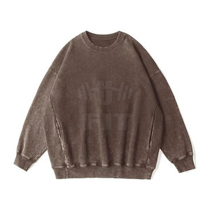 Sweat-shirt délavé à l'acide pour hommes 100% coton motif solide durable et vente chaude pour la saison d'hiver - Product Image 1