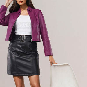 Veste en cuir pour femmes, coupe moderne, vêtements d'extérieur, veste en cuir pour femmes, style avant-gardiste, veste en cuir pour femmes - Product Image 3