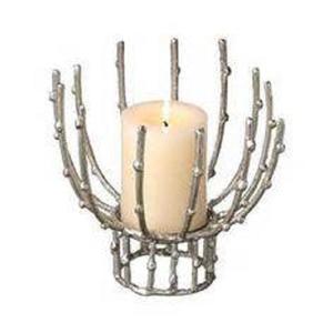 Bougeoir décoratif de Table de maison de conception fantaisie bougeoir photophore bougeoir support en verre transparent en métal argenté bougeoir à vendre - Product Image 3