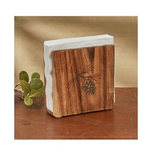 Porta Servilletas de Madera y Resina Estilo Rústico a Precio de Fábrica |   Organizador de Servilletas Resistente para Mesa, Ideal para Cocina, Restaurantes y Decoración de Fiestas - Product Image 3