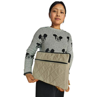 Housse d'ordinateur portable moderne, élégante et de qualité supérieure, fabriquée à la main, en toile de coton écologique, avec fermeture éclair, légère et durable