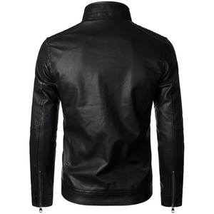 แจ็คเก็ตหนังผู้ชายดีไซน์เนอร์ ลุคใหม่ / แฟชั่นฤดูหนาว แจ็คเก็ตหนังฤดูหนาวออกแบบเองสำหรับผู้ชาย - Product Image 3