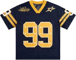 Hombres Y2K camiseta de gran tamaño al por mayor holgado Retro Jersey OEM proveedor con impresión de transferencia de calor - Product Image 1