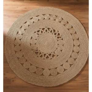 Soft Quality Vintage Round Jute Rug Handmade Straw Floor <b>Mat</b> Made in Indian for Your Lovely Home Round Jute Rug - Product Image 4
